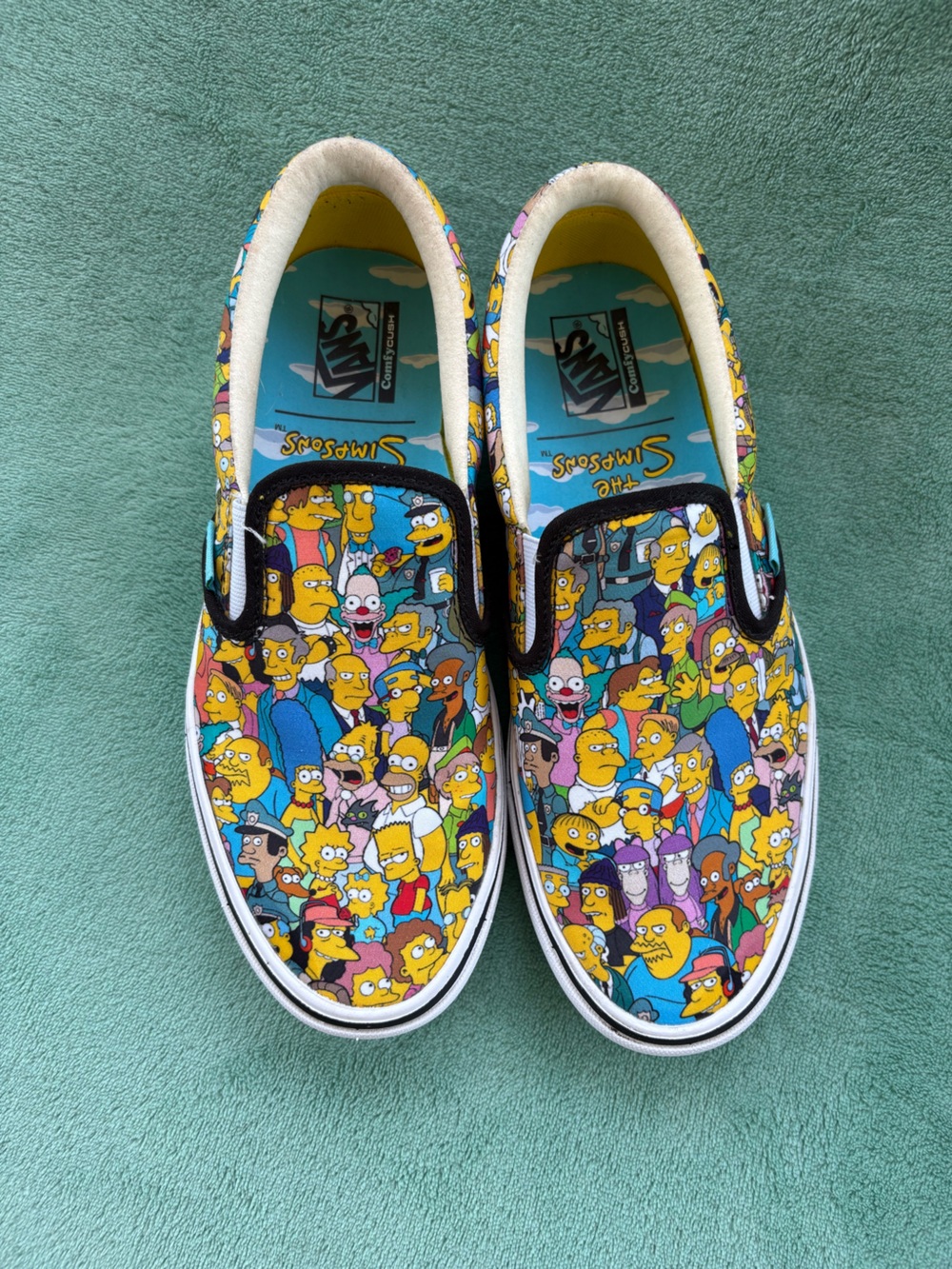 Vans The Simpsons x ComfyCush Slip-On 'Springfield' Sneakers Mens 6.5 Women’s 8